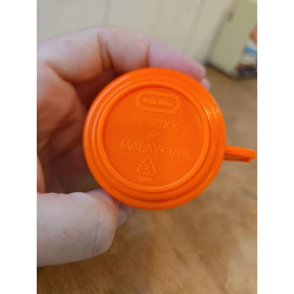 Vintage Little Tikes Single Plastic Mug Neon Orange Play Kitchenware Cup